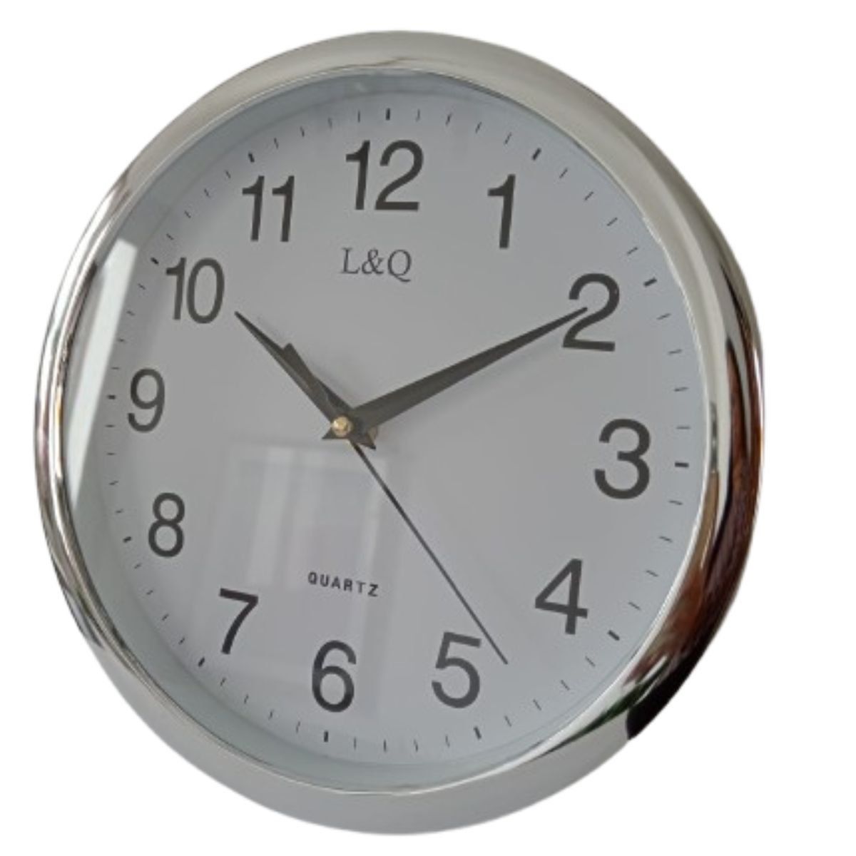 GENERICO - Reloj de pared redondo plateado analogico 30cm Diametro