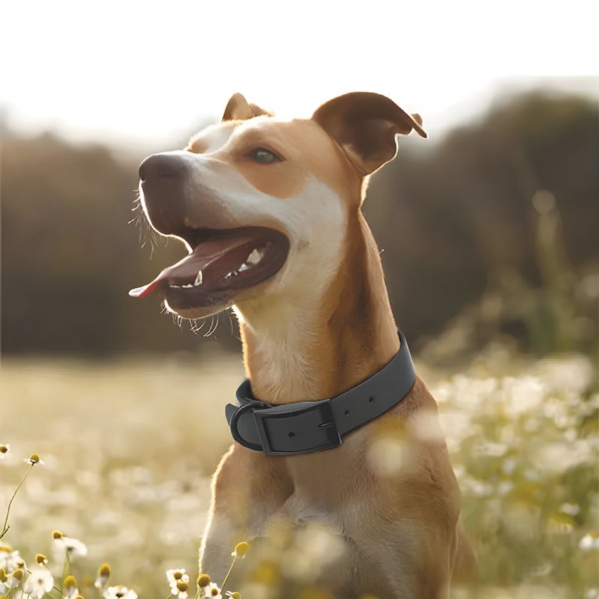 S&T - Collar Para Perros PVC Impermeable Negro - Talla M