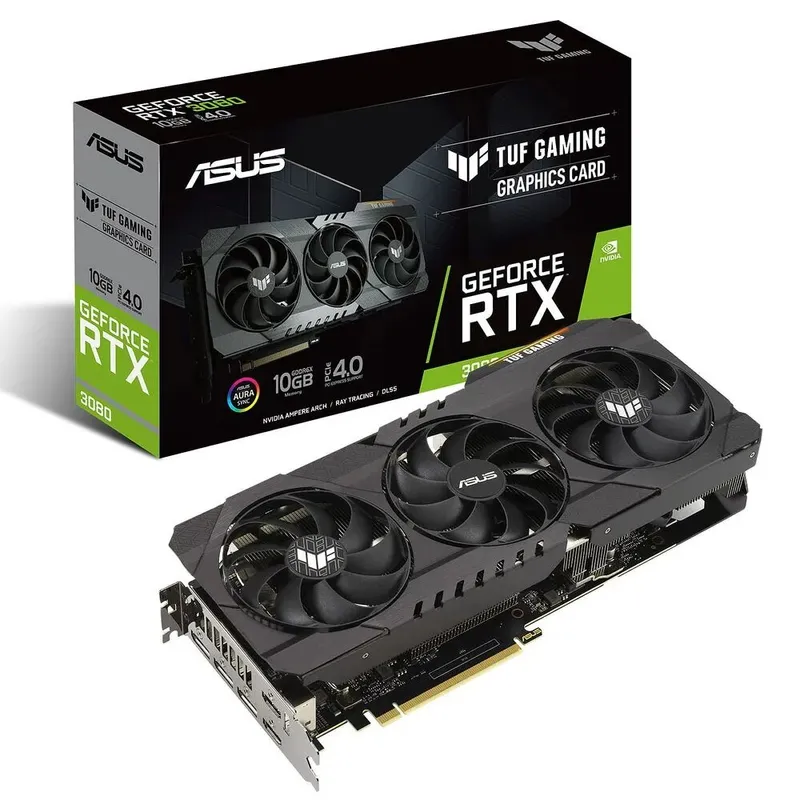 ASUS - Tarjeta de video asus geforce RTX 3080 10GB gddr6x 320bits v2 OC tuf