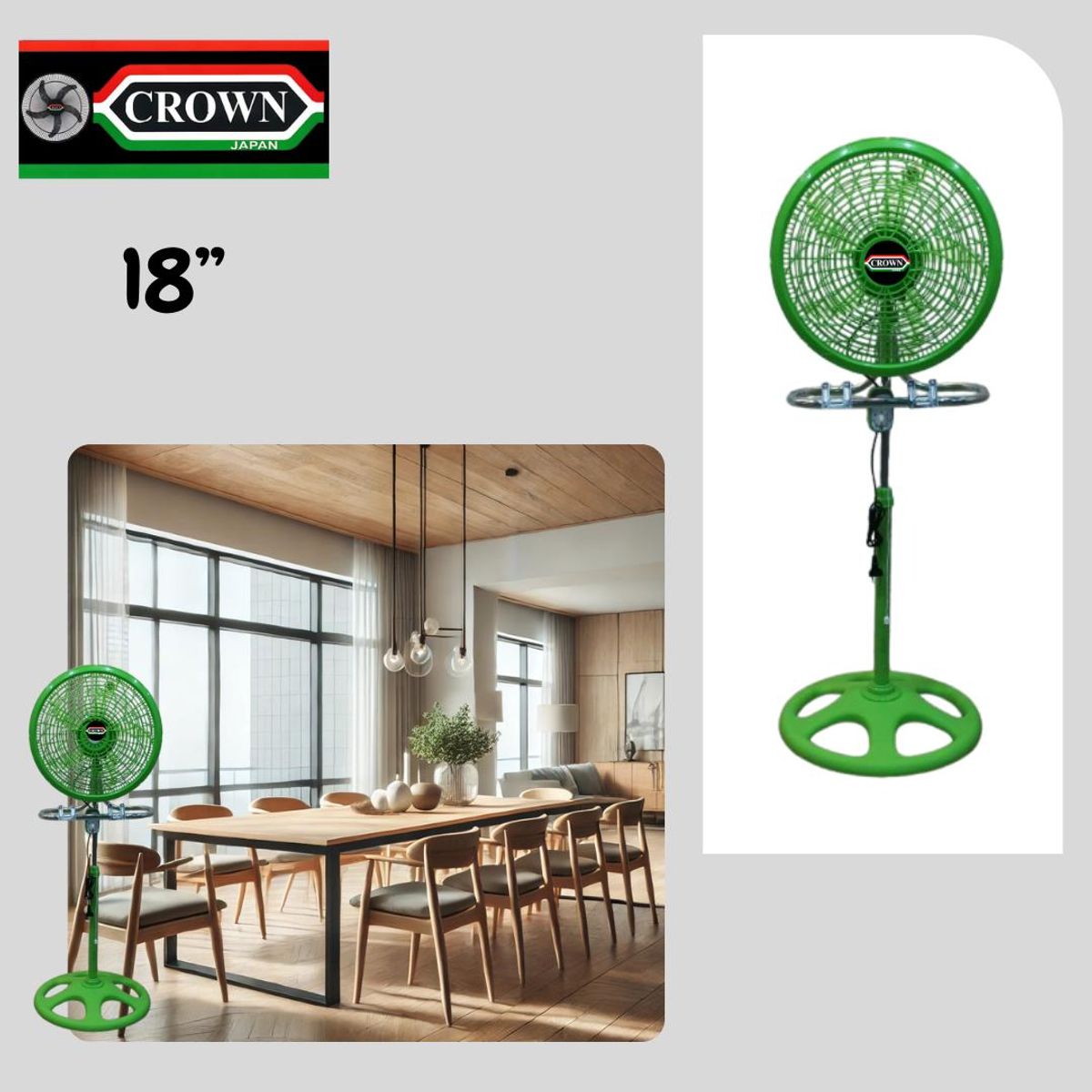 CROWN - Ventilador 3 en 1 Crown 18" Semi-Industrial
