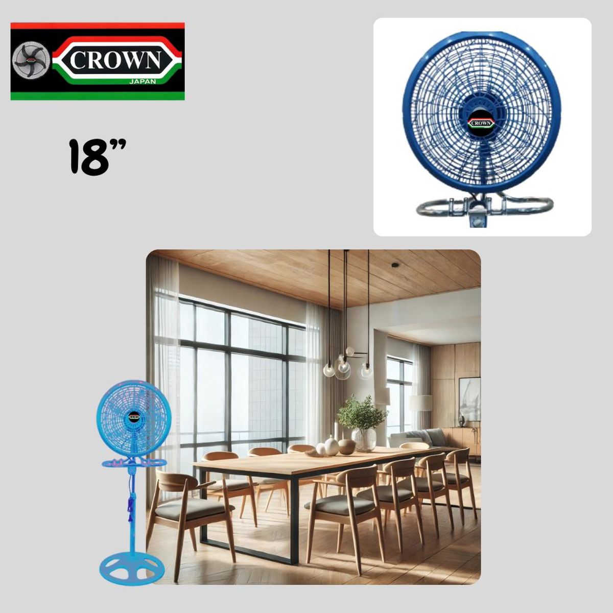 CROWN - Ventilador 3 en 1 Crown 18" Semi-Industrial