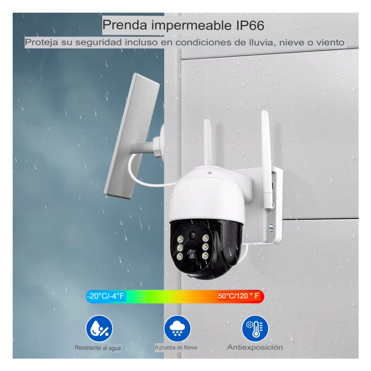 GENERICO - Camara de Seguridad Vigilancia Solar Para Exteriores con Tarjeta Sim CHIP 4G