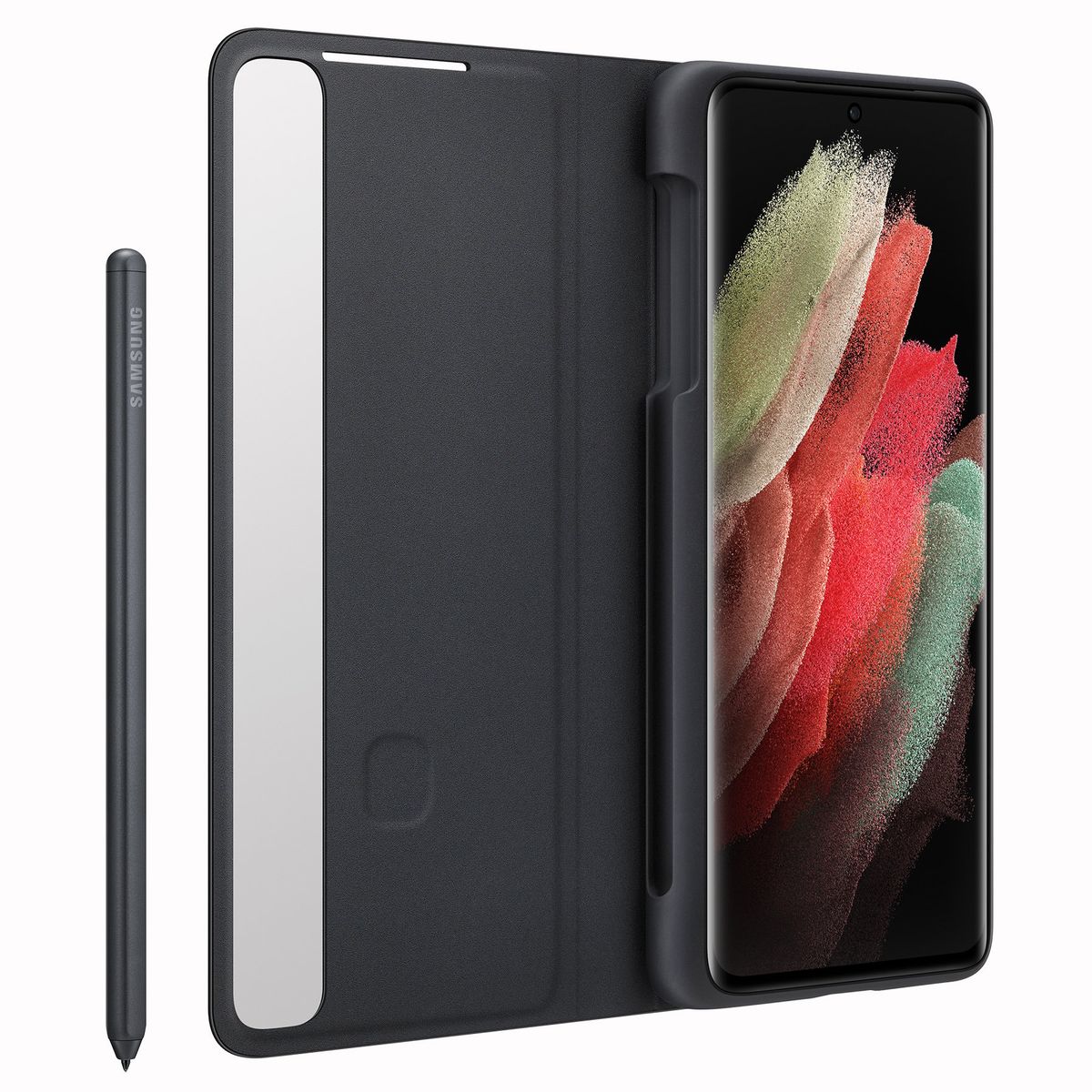 SAMSUNG - Samsung S-View Flip Cover para Galaxy S21 Ultra con S-Pen - Black