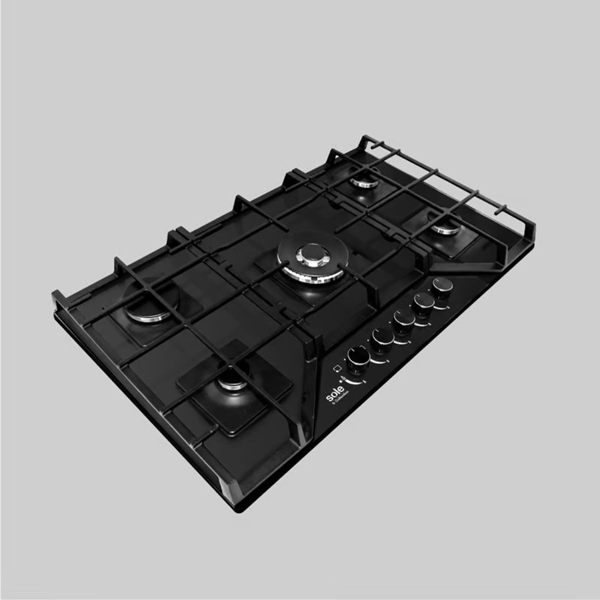 SOLE - Encimera Scollection Vidrio Templado A Gas 76Cm 5 Hornillas