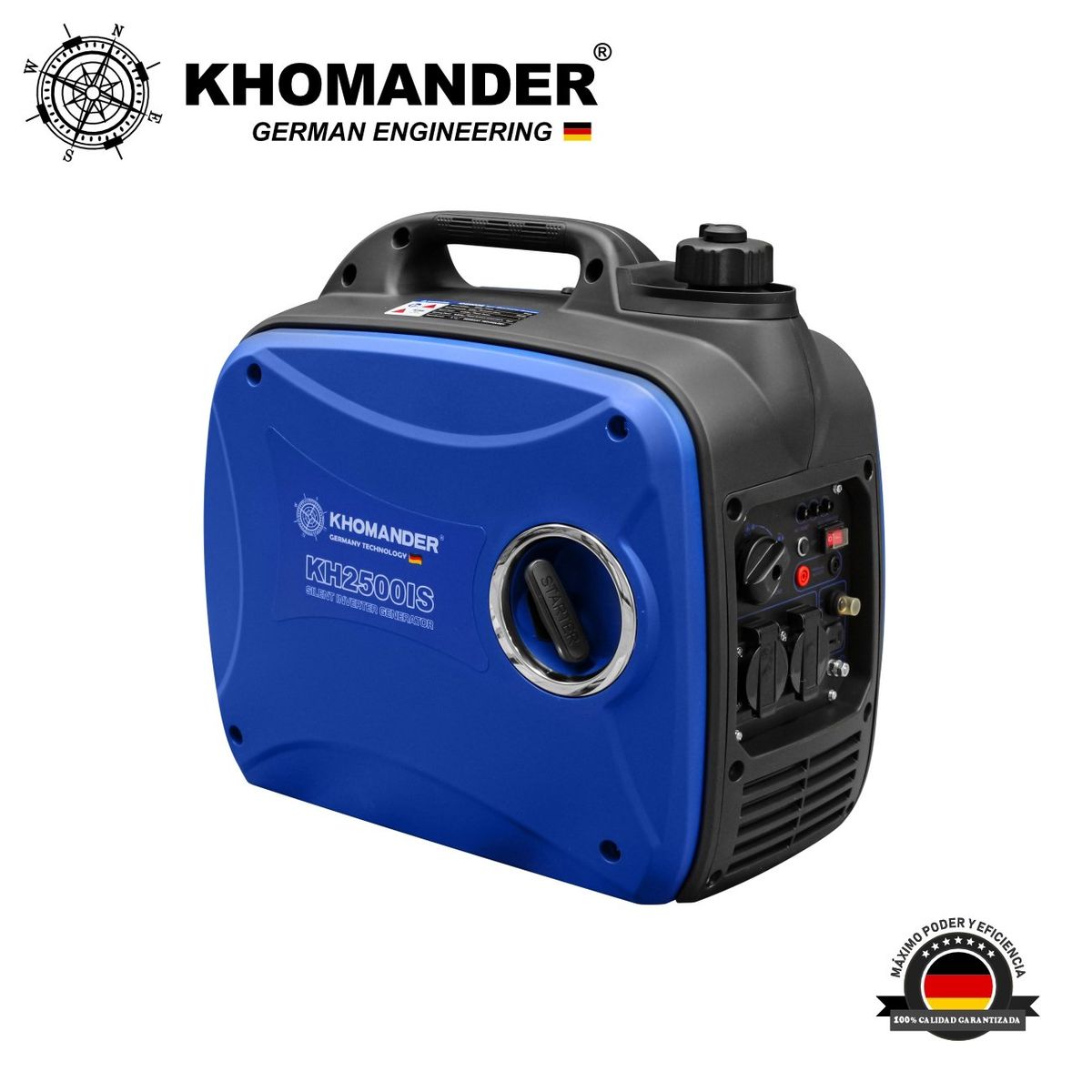 KHOMANDER - GENERADOR INVERTER INVERSOR GASOLINERO SILENCIOSO 2500 W - KHOMANDER