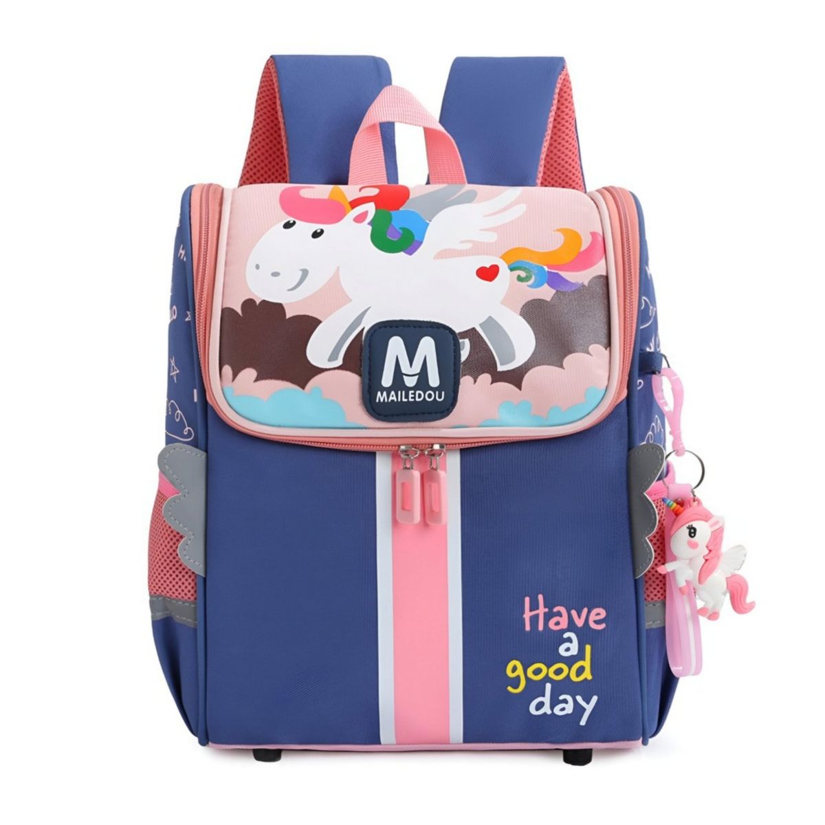 GENERICO - Mochila escolar Kawai juvenil con llavero