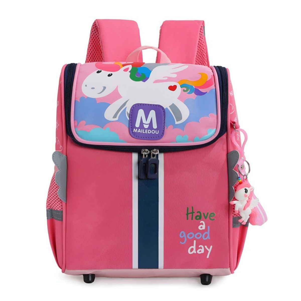 GENERICO - Mochila escolar Kawai juvenil con llavero