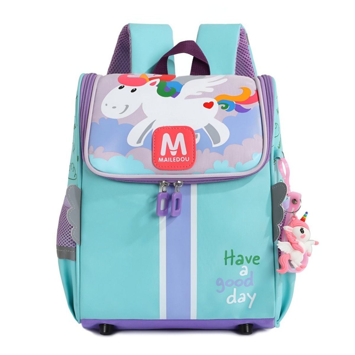 GENERICO - Mochila escolar Kawai juvenil con llavero