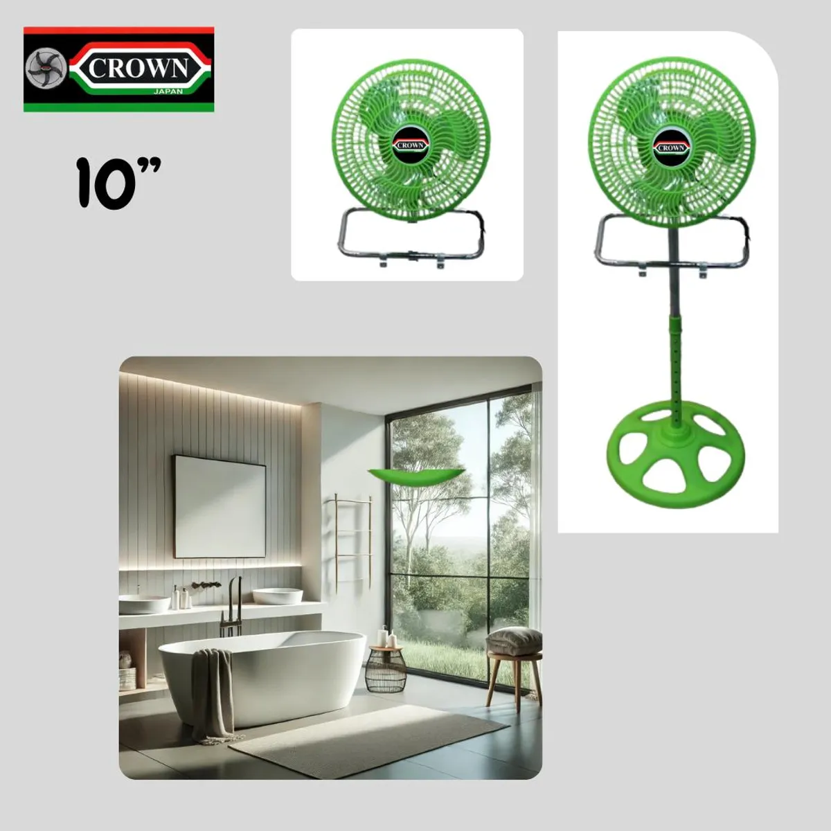 CROWN - Ventilador 3 en 1 Crown 10"