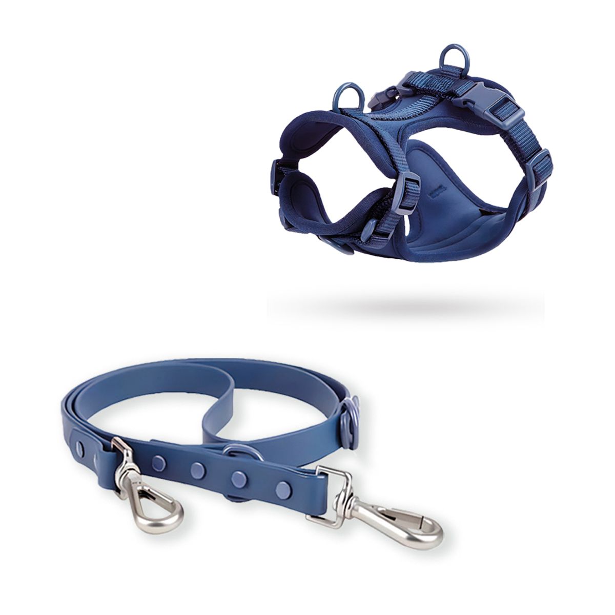 S&T - Correa y Pechera Ajustable Para Perros Azul Oscuro - Talla M