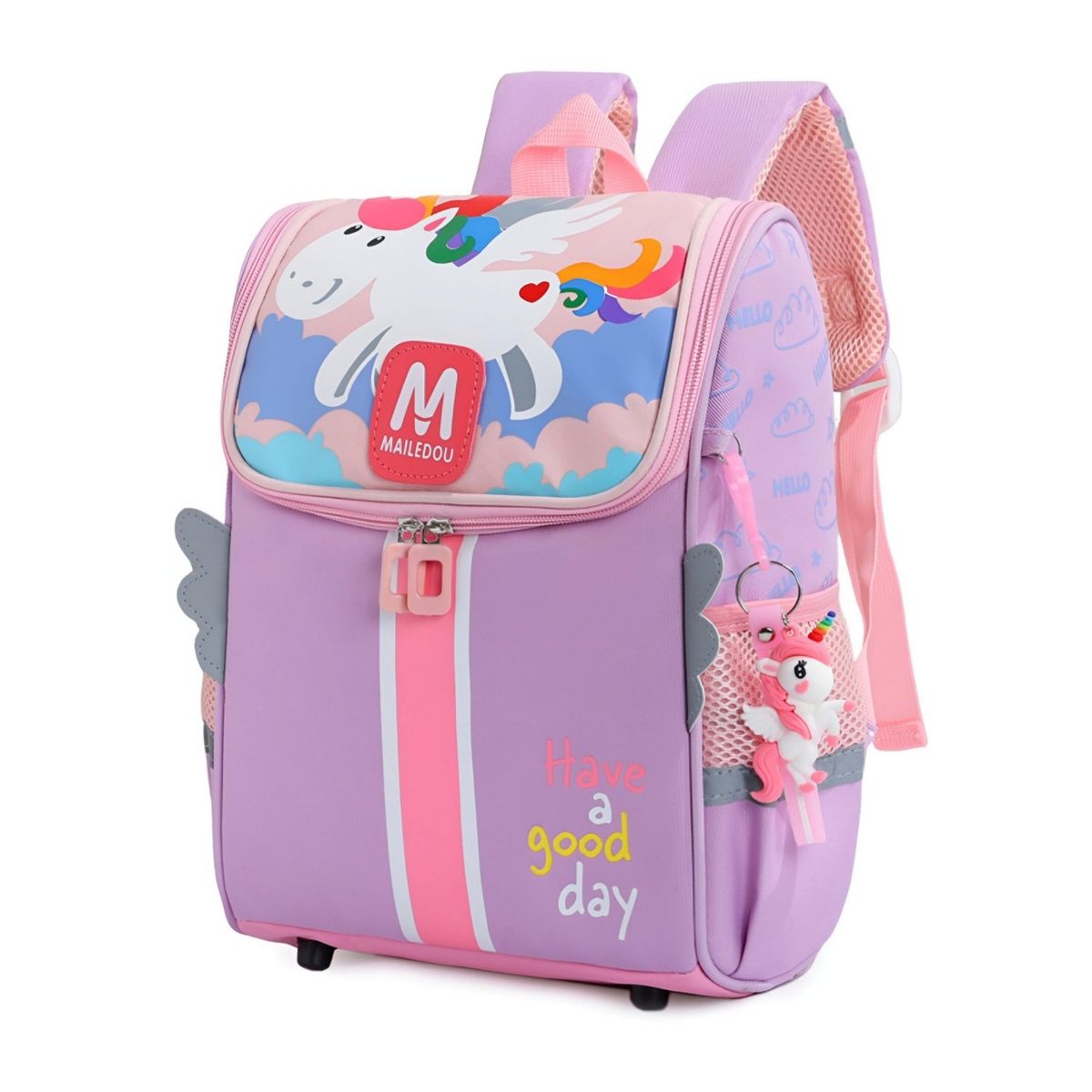 GENERICO - Mochila escolar Kawai juvenil con llavero