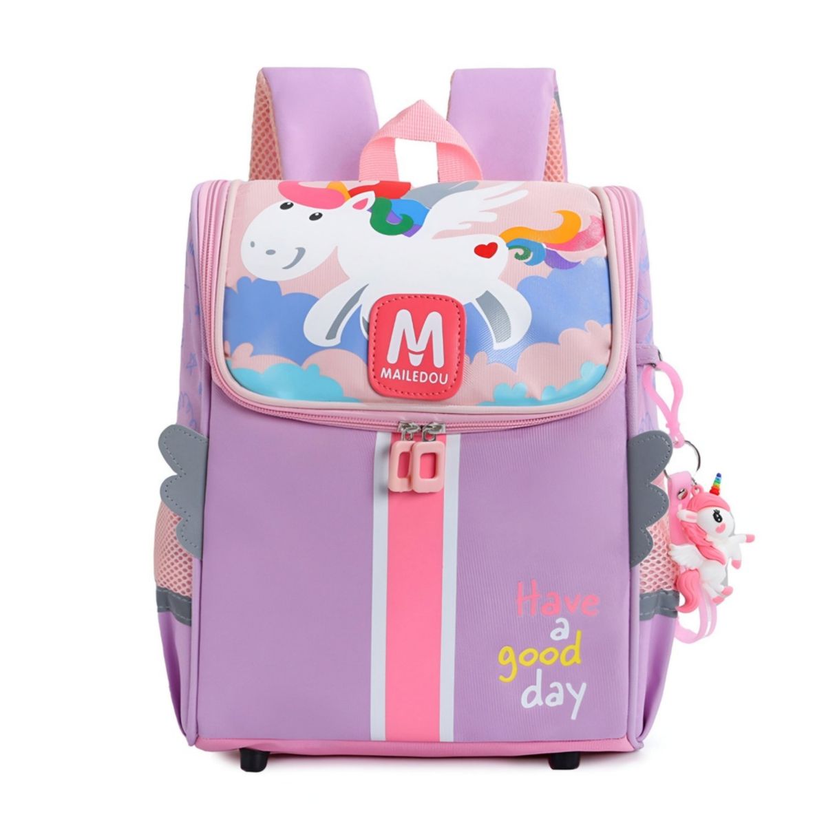 GENERICO - Mochila escolar Kawai juvenil con llavero