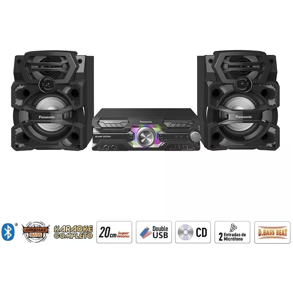 PANASONIC - Equipo de Sonido Panasonic SC-AKX730PUK Bluetooth 2000 Watts RMS Negro