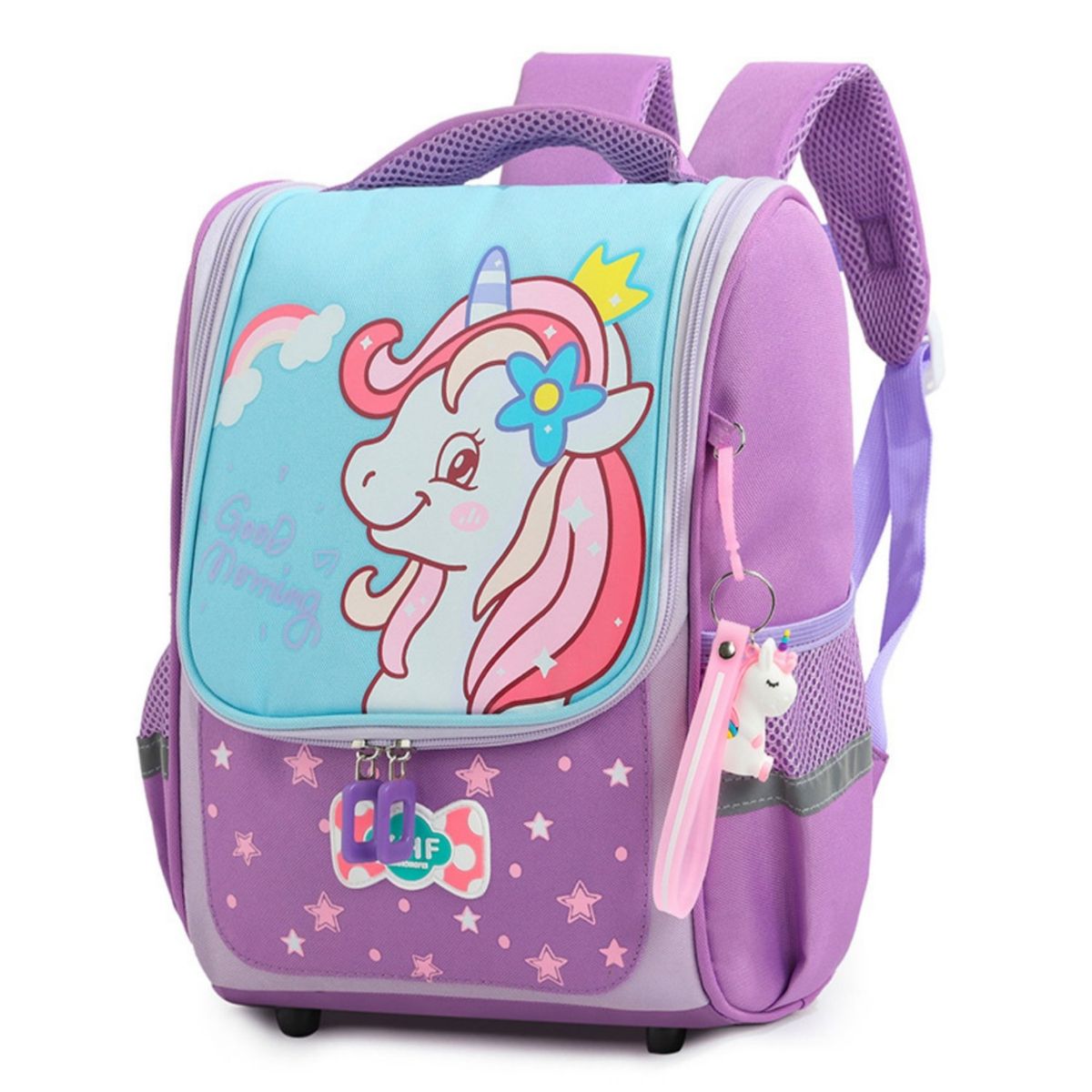 GENERICO - Mochila escolar Kawai juvenil con llavero para niños