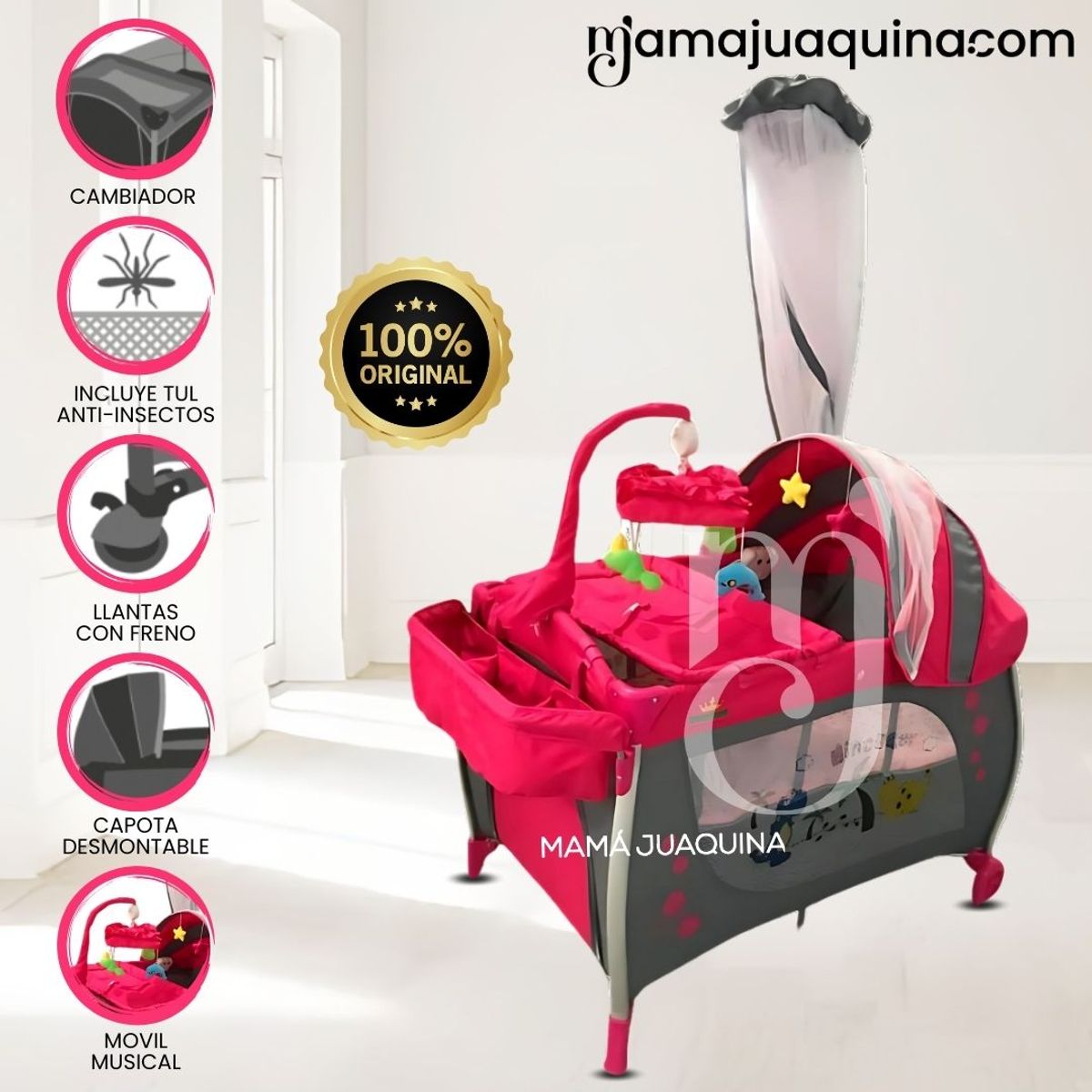 EBABY - Cuna Corral de Lujo «BABY KINGDOM» Edición Limitada Red