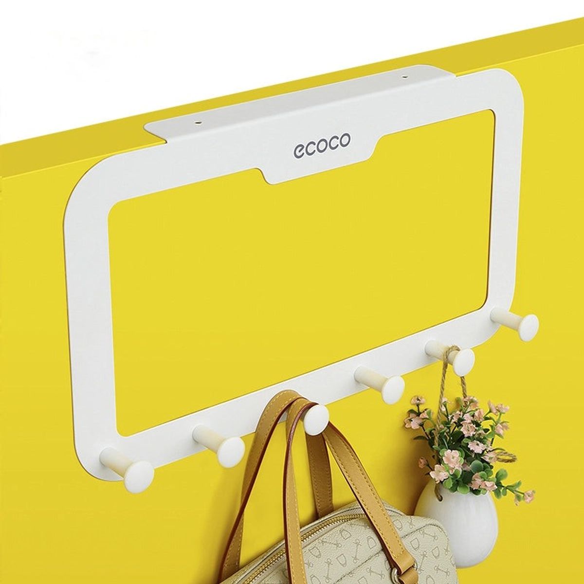 AURELA - EcoHook - Colgador multiusos de 6 ganchos sin perforaciones para puertas y armarios