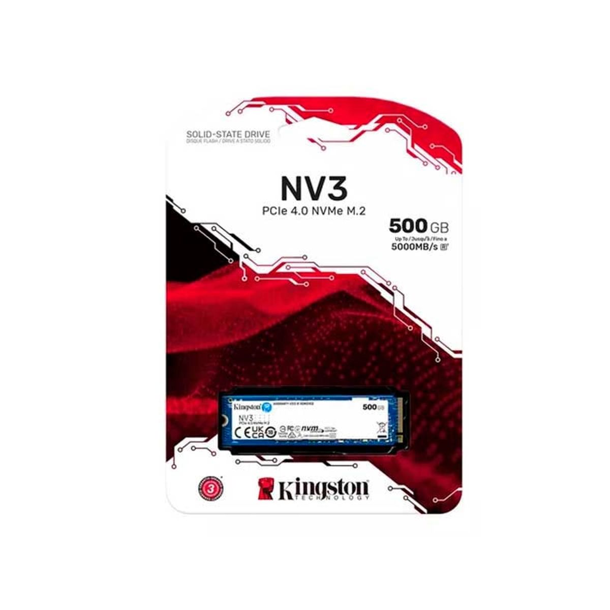 KINGSTON - DISCO SOLIDO KINGSTON 500GB NV3 M2 NVME