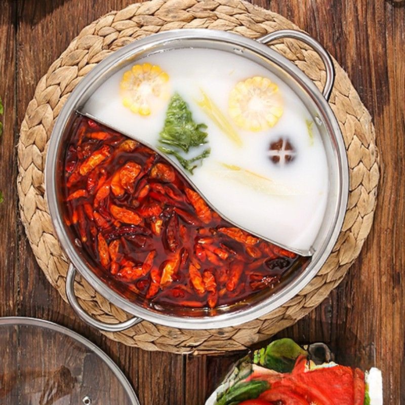 AURELA - DualChef™ - Olla de Acero Inoxidable con Compartimentos Divididos