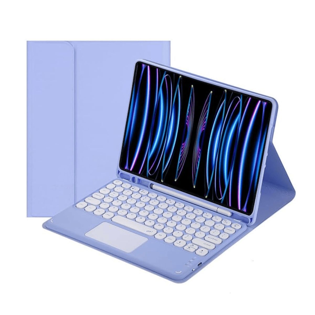 GENERICO - Funda con Teclado Touch para Xiaomi RedmiPad SE Lila Resistente