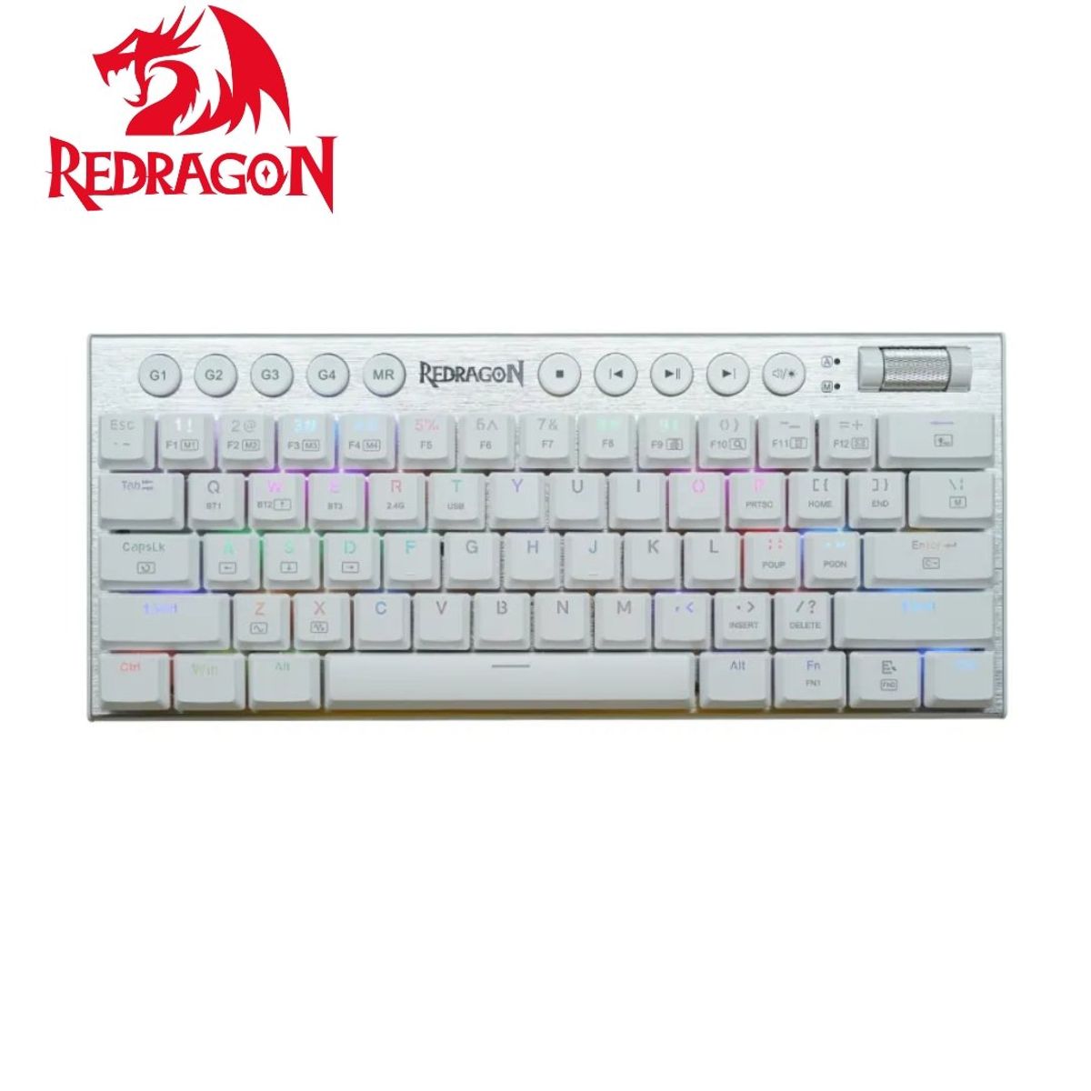 REDRAGON - Teclados  HORUS 60% Cableado. English K632-RGB WHITE RED SWITCH