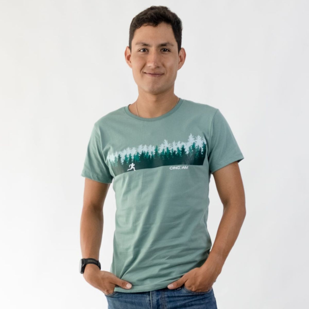 CINCO AM - CAMISETA LIFESTYLE MAN AQUA RUNNER  CINCO AM