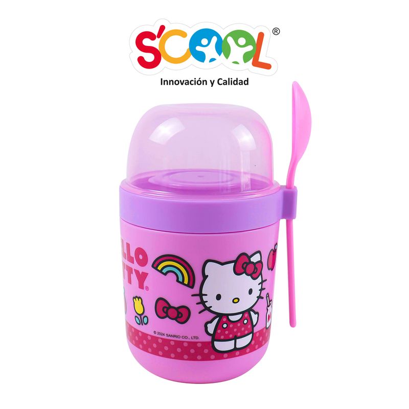 SCOOL - Vaso Yogurt Scool De 400 ml + 280 ml Con Cuchara - Hello Kitty