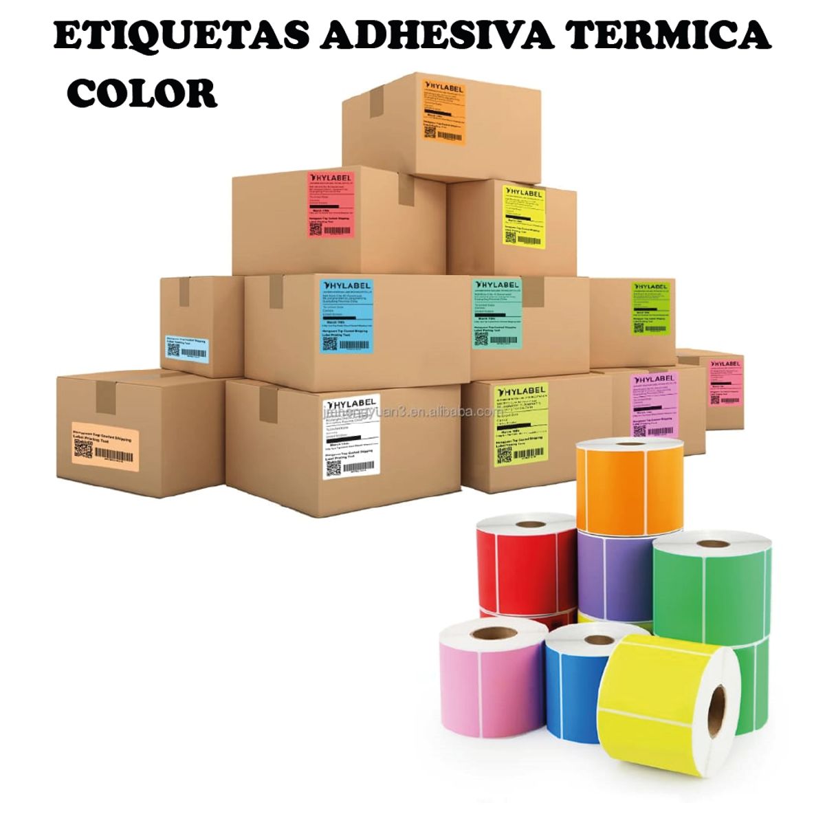 OEM - Rollo 350 Etiqueta Termica Adhesiva Mate 10x15cm Lila