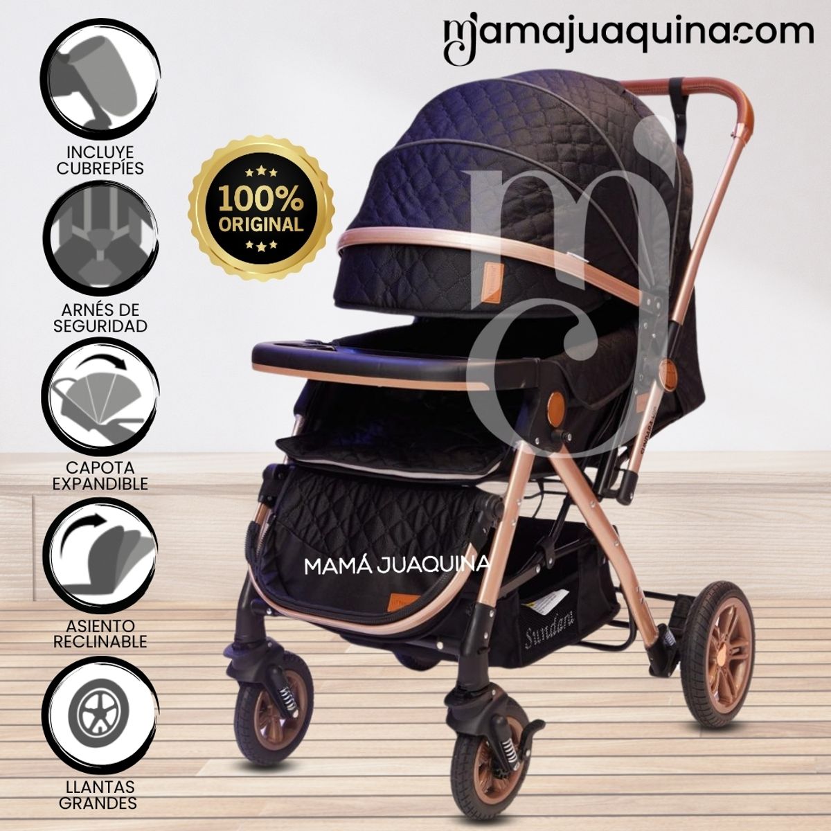 BEAUTIFUL - Coche Cuna De Lujo «SUNDAY DREAMS» Black