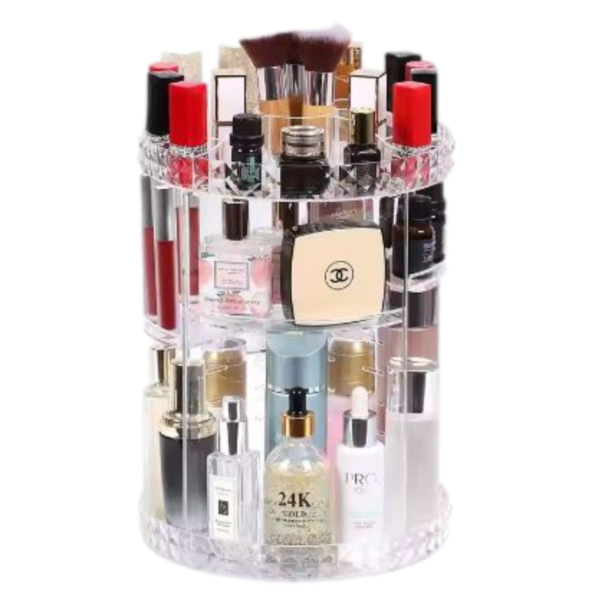GENERICO - Organizador Acrílico para Maquillaje  360 Grados Giratorio