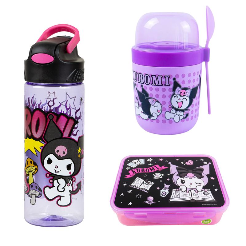 SCOOL - Pack x3 - Botella Push - Yogurera - Taper  - Kuromi