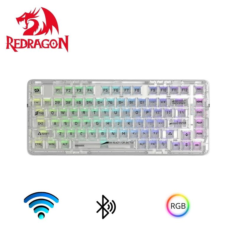 REDRAGON - Teclado Redragon ELF PRO RGB-PRO Wireless English Transparente K649CT