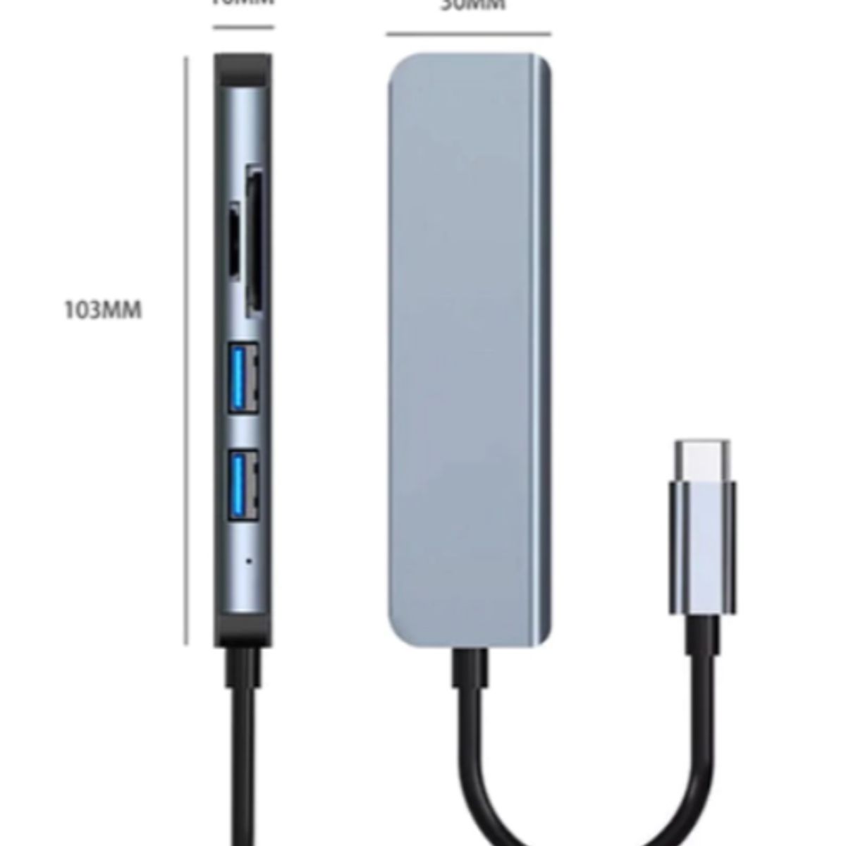 SEISA - ADAPTADOR HUB TIPO C 5 EN 1 BYL-2103T LECTOR USBX3 + SD SEISA