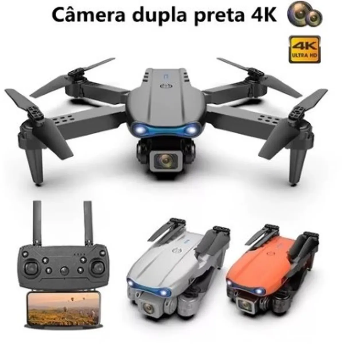 GENERICO - Drone E99 Pro con Doble Camara HD incluye Estuche y Repuestos
