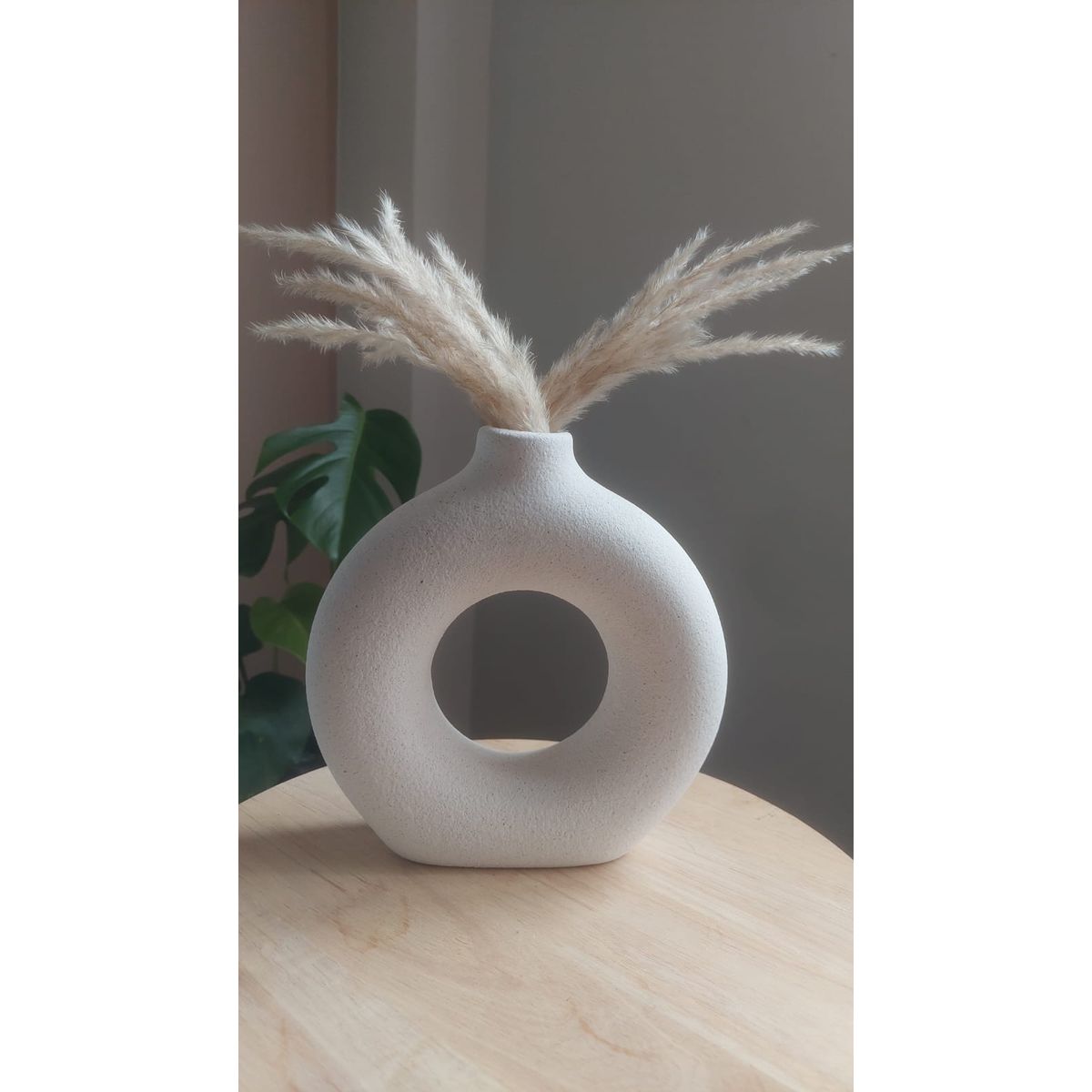 GENERICO - Jarrón Blanco Redonda 21x5x20 cm