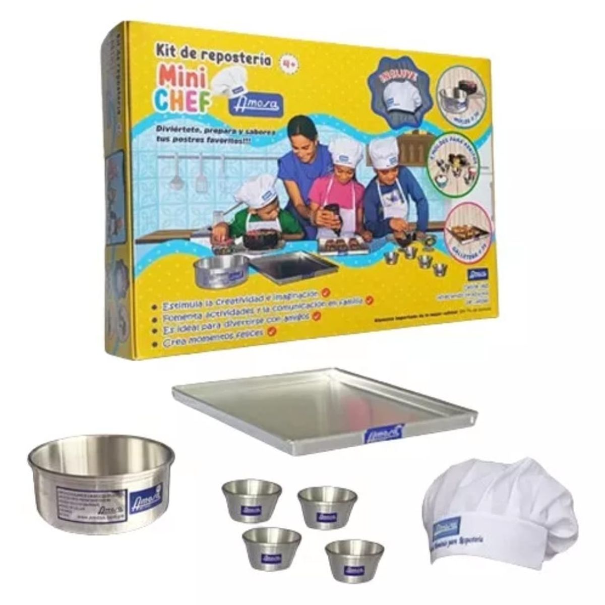 AMOSA - kit de reposteria mini chef para niños