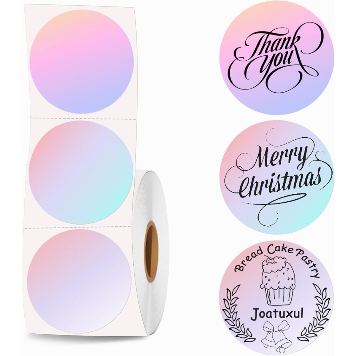 OEM - Rollo 1000 Etiqueta Termica Adhesiva Glossy D5cm Rosado Mix