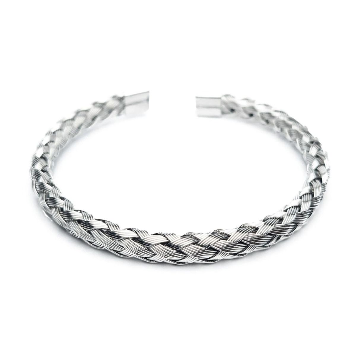 GENERICO - BRAZALETE PULSERA TRENZADO GRIEGO ACERO INOXIDABLE 316L ELEGANTE