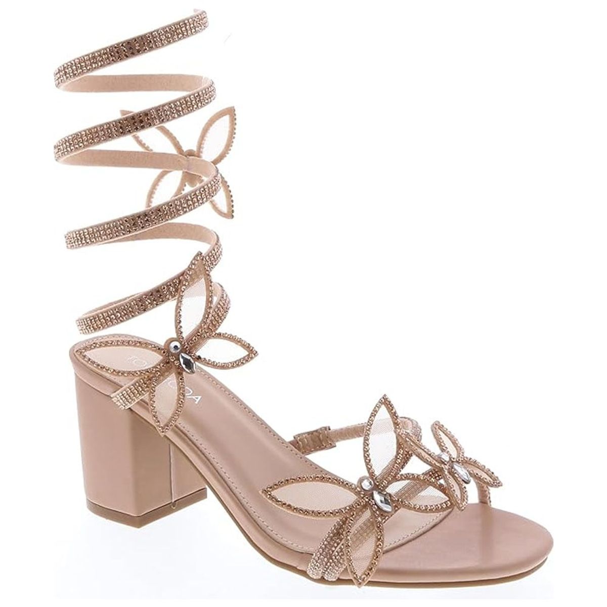 GENERICO - sandalia mujer elegante mariposas color beige