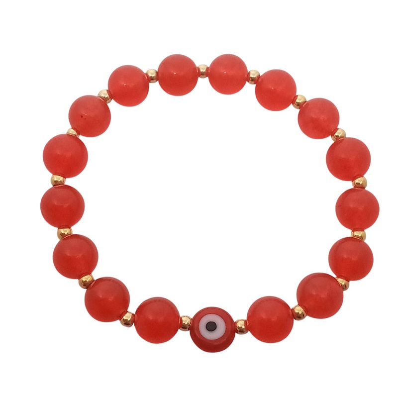 LUCYANA JOYAS Y ACCESORIOS - Pulsera para Mujer con Ojo Turco y Cuarzo Cornalina - Joyas Lucyana
