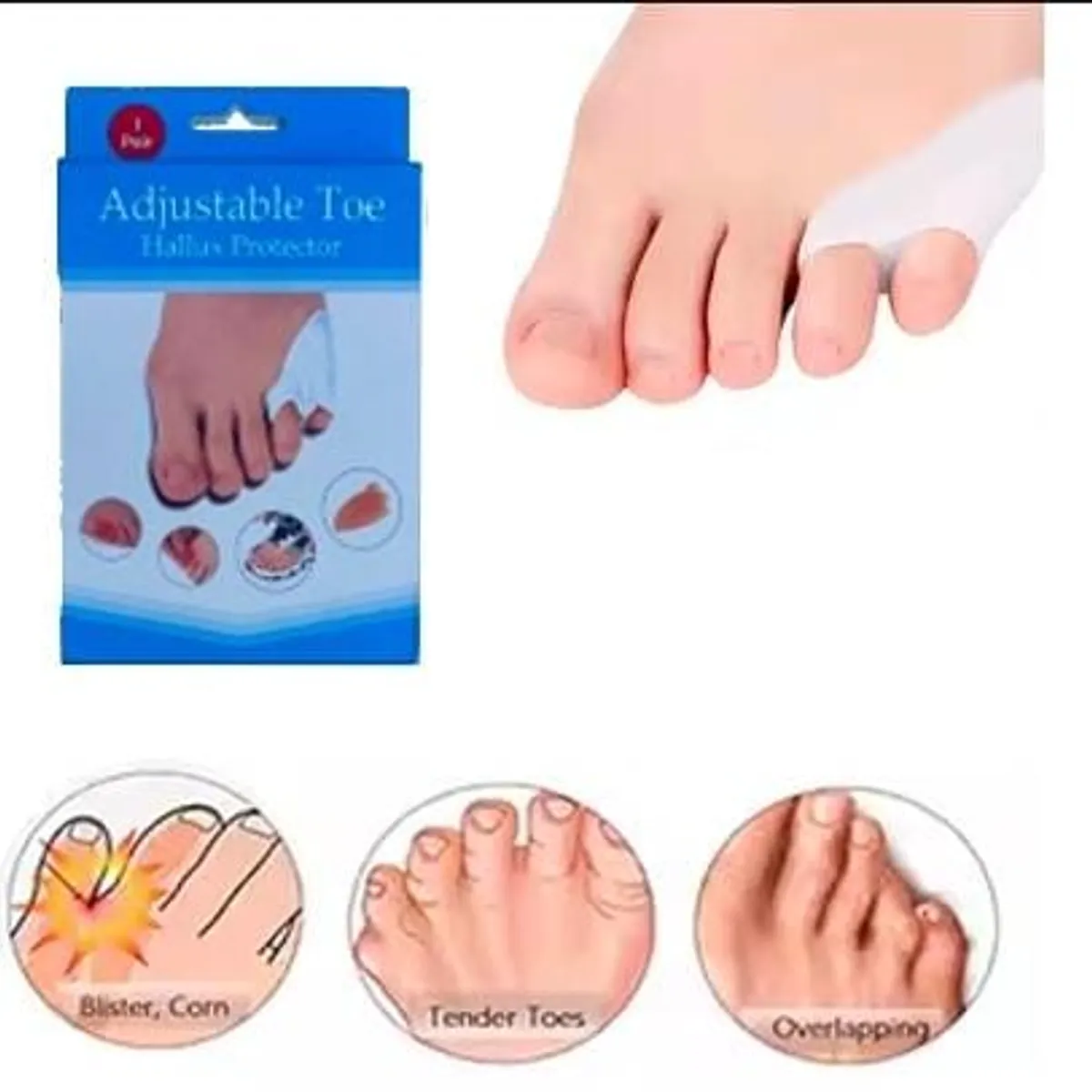 GENERICO - separador de dedos del pie 2 piezas