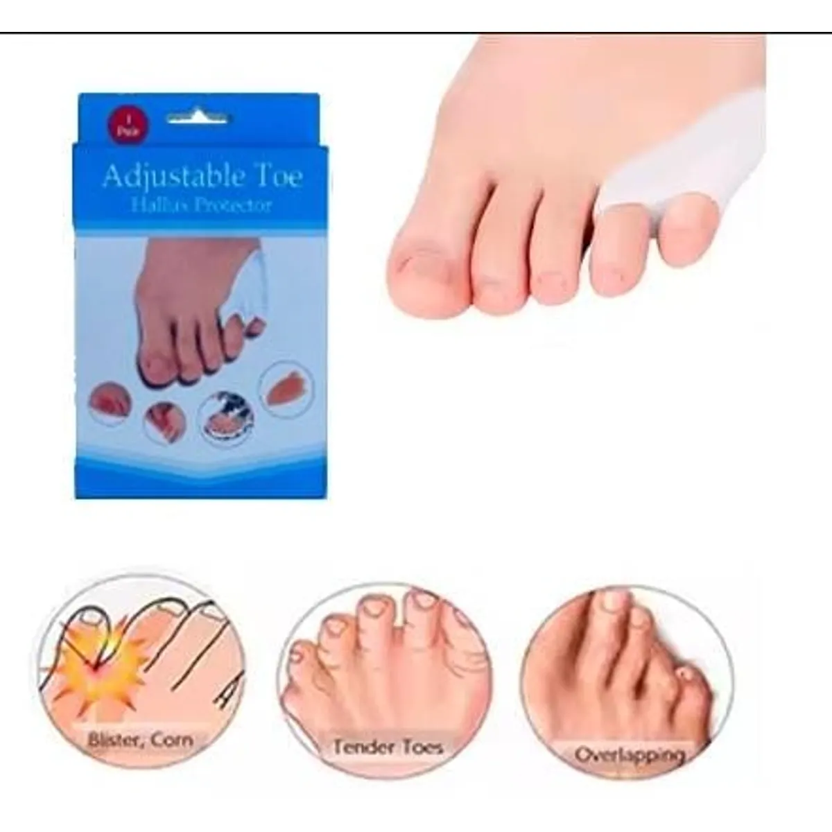 GENERICO - separador de dedos del pie 2 piezas