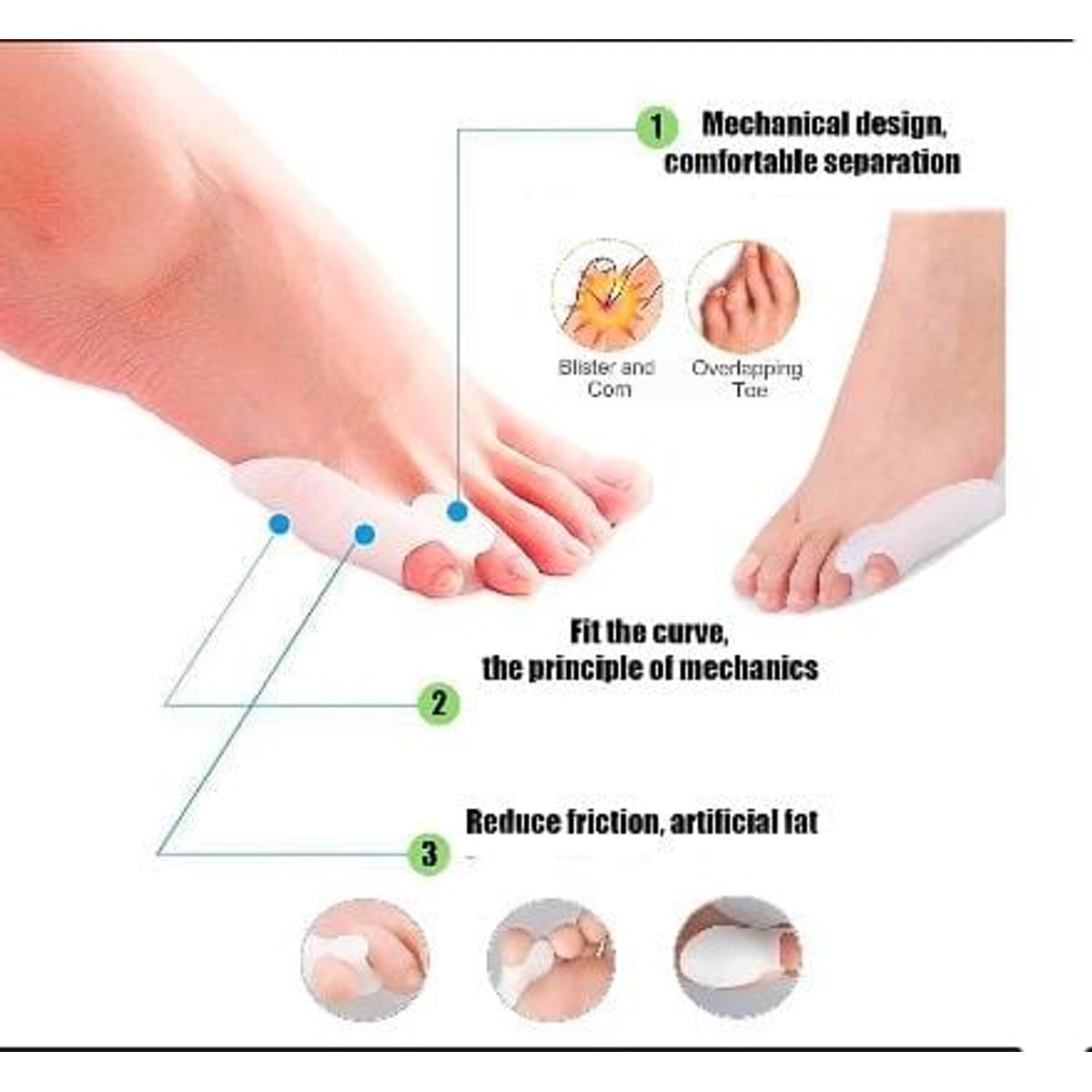 GENERICO - Protector juanete de silicona con separador