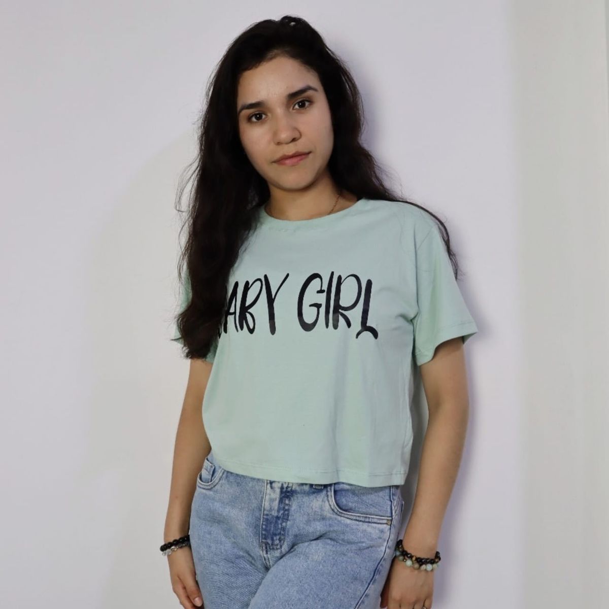 PURPLE LINE - Crop Top Baby Girl Verde