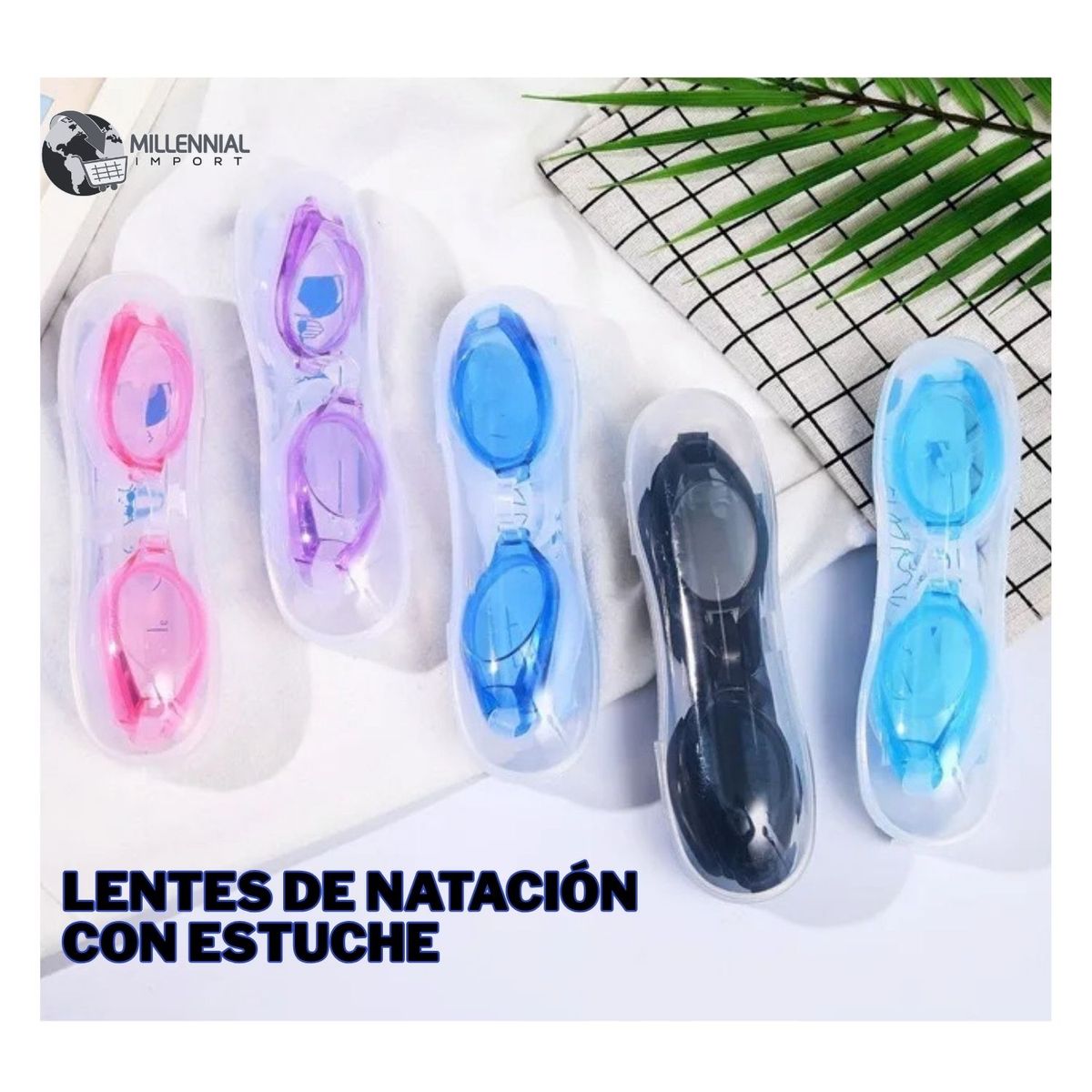 GENERICO - Pack por 02 Gafas Niña de Natación con Tapones de Oídos