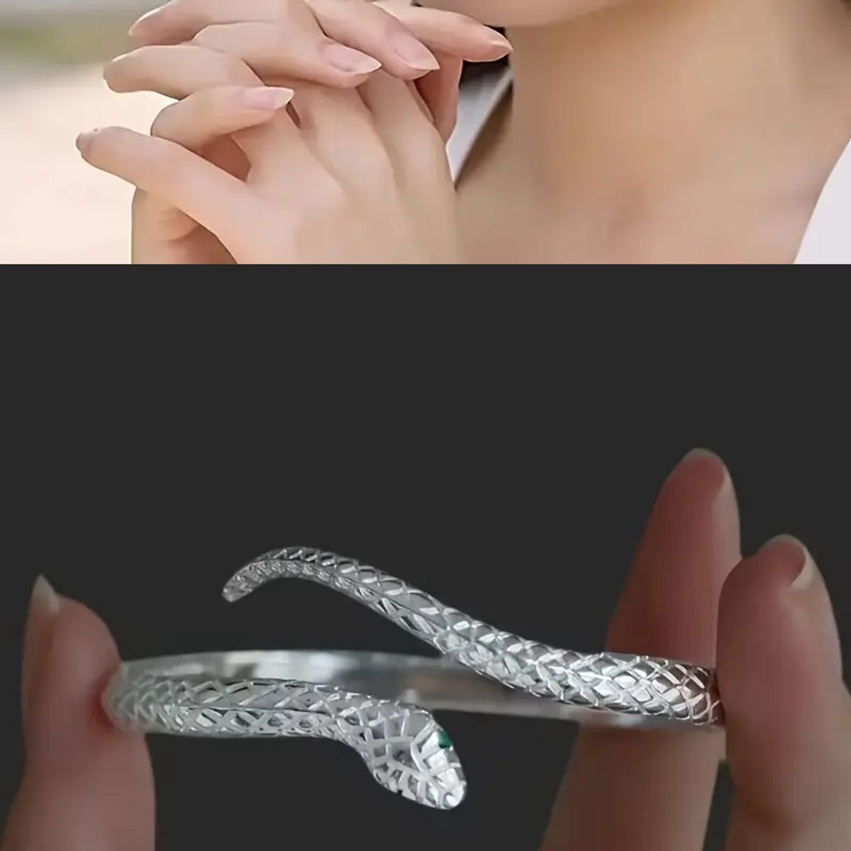 GENERICO -  PULSERA DE CADENA DE SERPIENTE PLATEADA 925