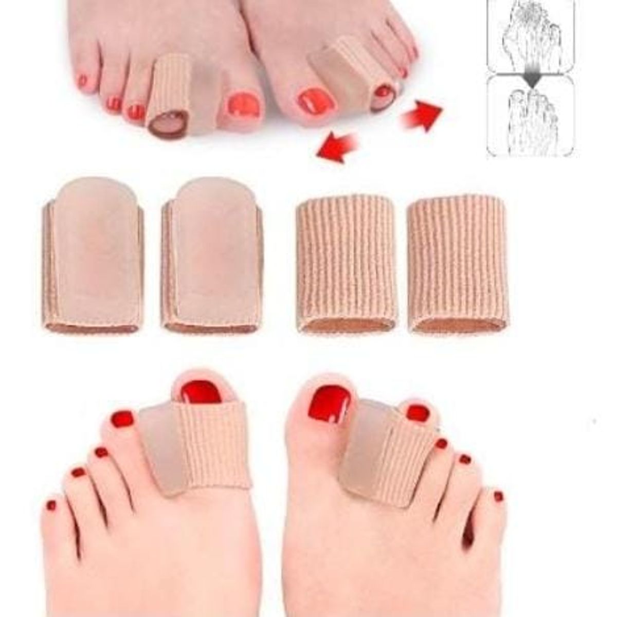 GENERICO - 1 par manga elástica de dedo con separador en gel