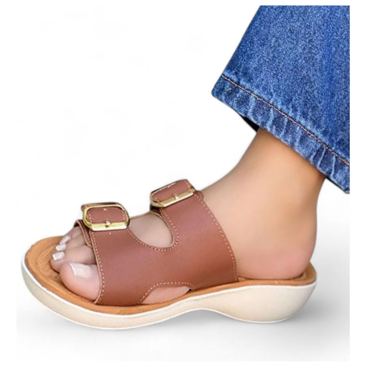 GENERICO - Sandalia Mujer Taco 2 Cm 5Coco-40 Color Camel