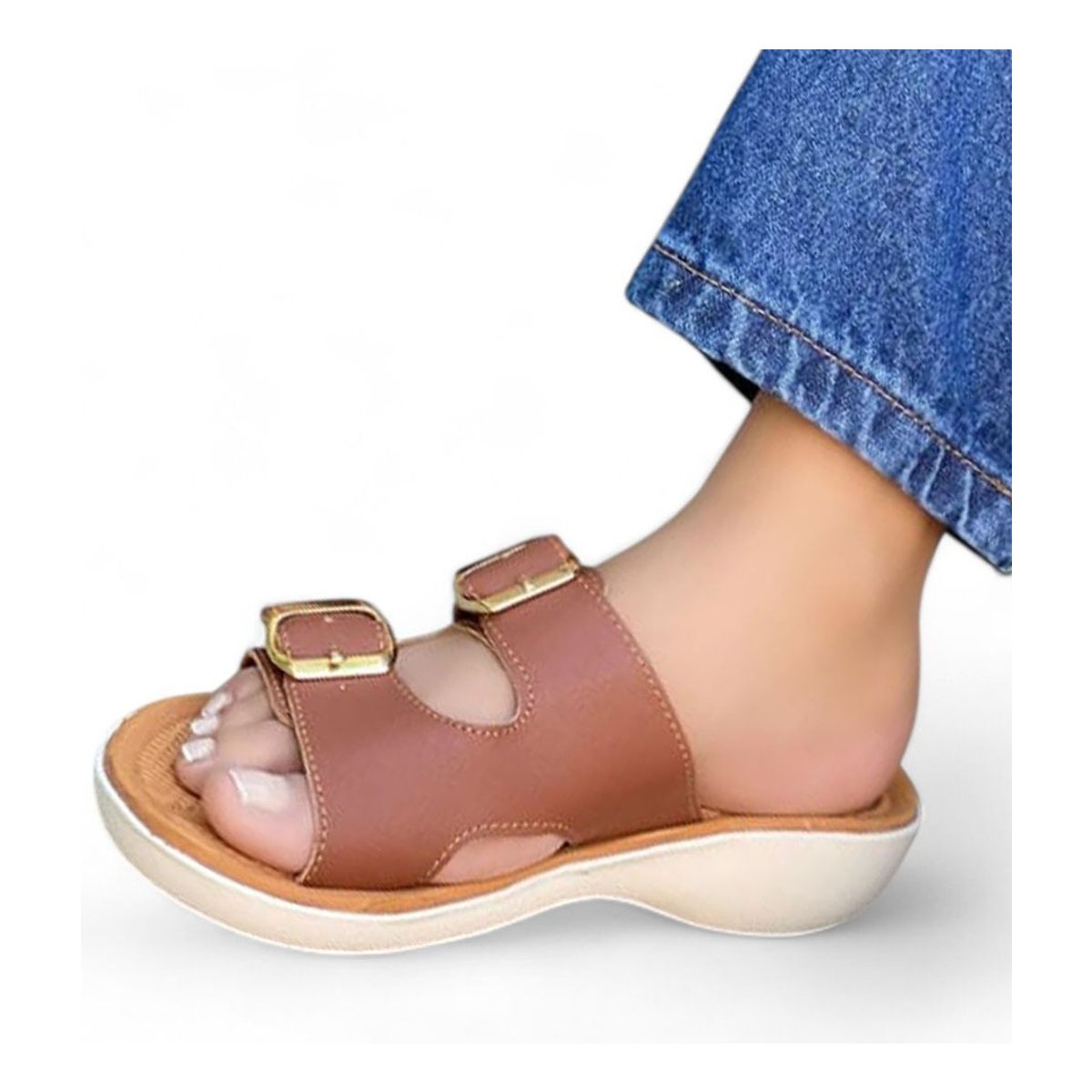 GENERICO - Sandalia Mujer Taco 2 Cm 5Coco-40 Color Camel