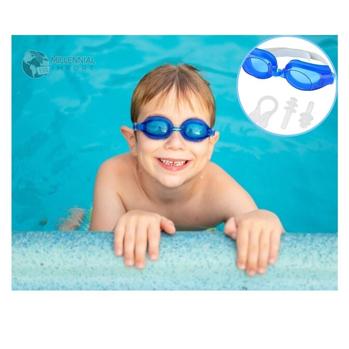 GENERICO - Lentes de Natación para Niño incluye Tapones de Oídos