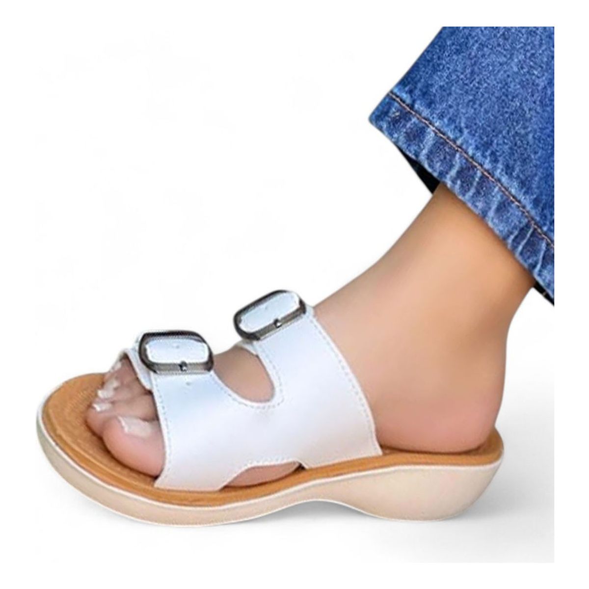 GENERICO - Sandalia Mujer Taco 2 Cm 5Coco-40 Color Blanco